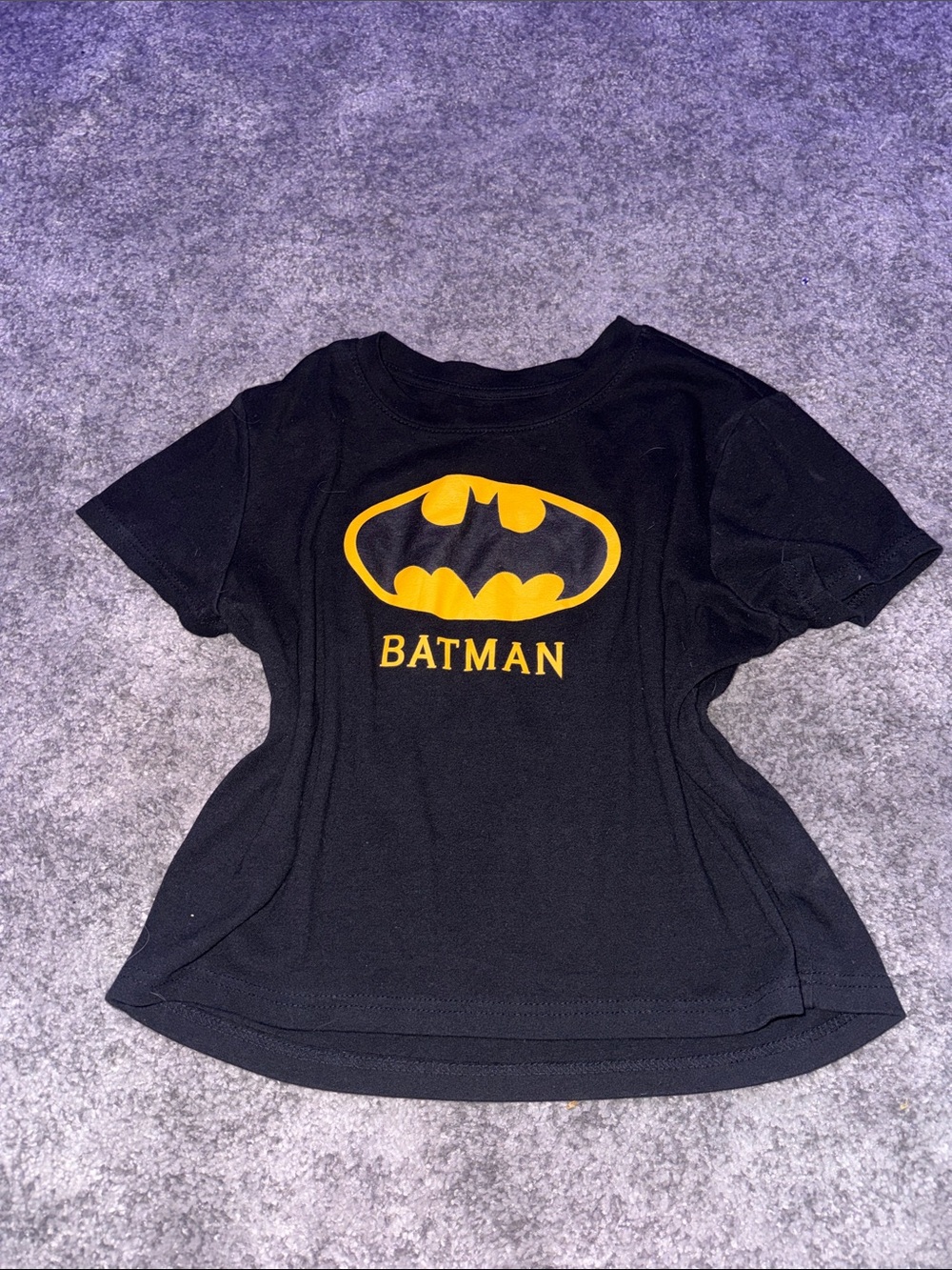 Batman Graphic Black Kids T‑Shirt with Yellow Logo